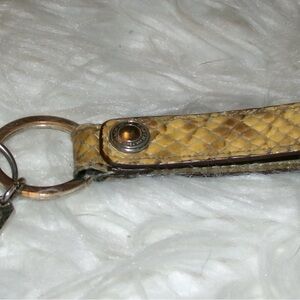 COACH Snake Print Textured Finger Loop Keychain